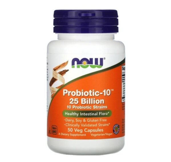 Now Foods Probiotic 10 - 25 Billion - 50 Veg Caps - Non GMO Halal-1