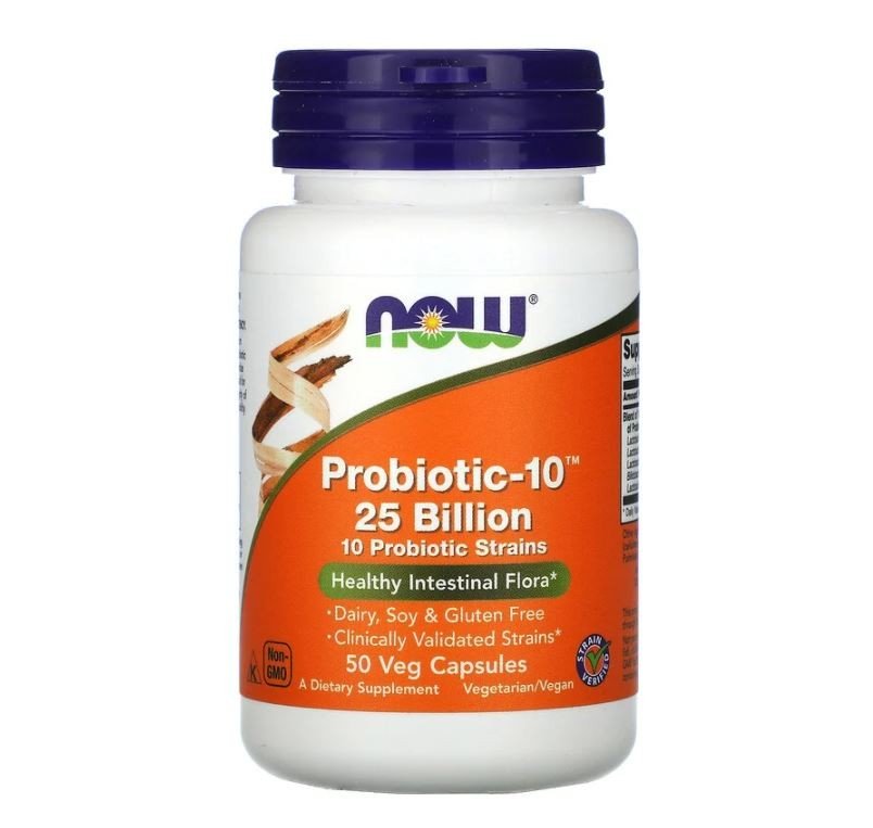 Now Foods Probiotic 10 - 25 Billion - 50 Veg Caps - Non GMO Halal-1