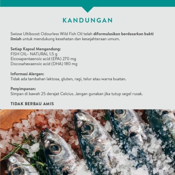 Swisse Ultiboost Odourless High Strength Fish Oil 1500mg Minyak Ikan-5