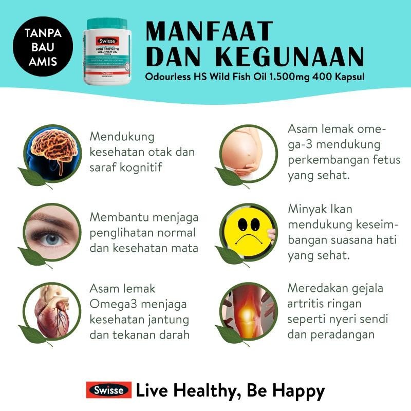 Swisse Ultiboost Odourless Wild Fish Oil 1000mg Minyak Ikan-2