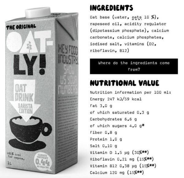 Oatly Oat Milk 1L-2